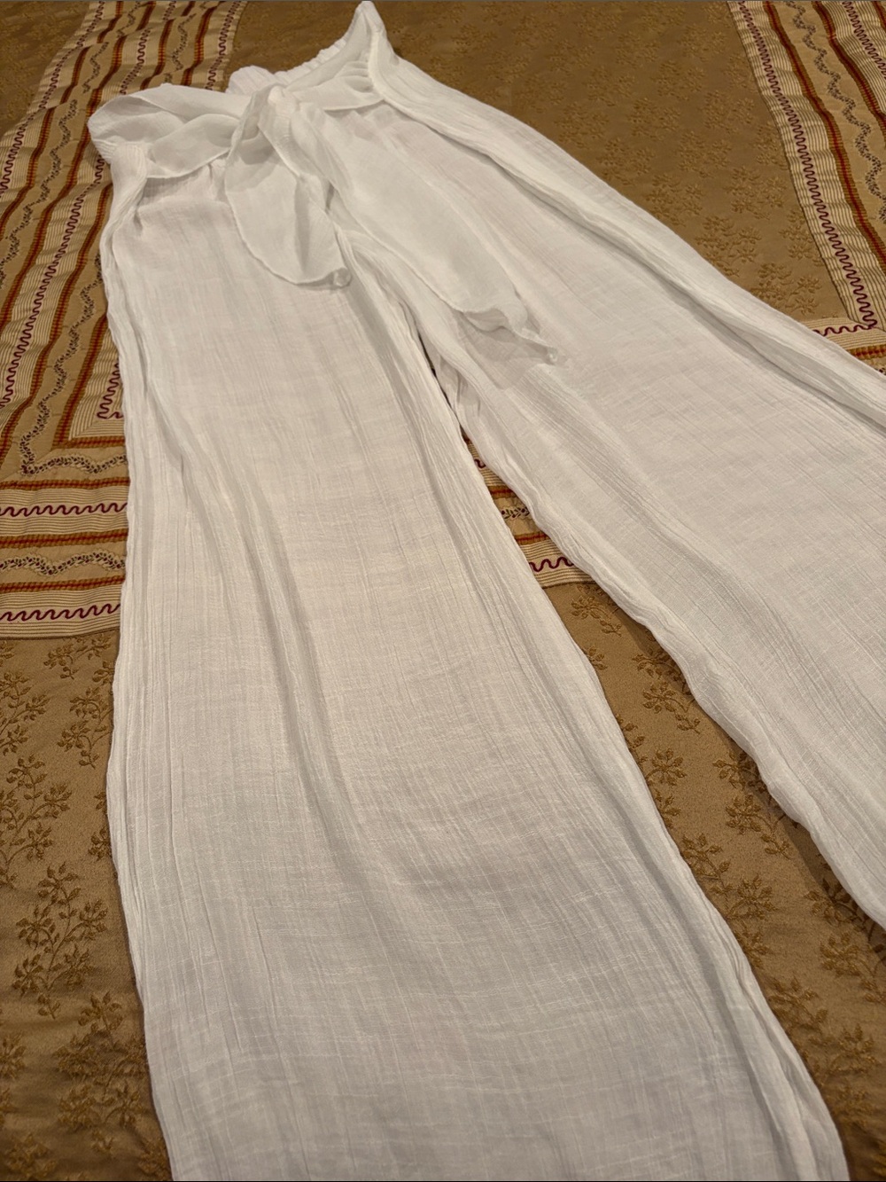 NWOT White Women's Beach Cover-Up Pants - Lightweight Swim Wrap, Polyester,